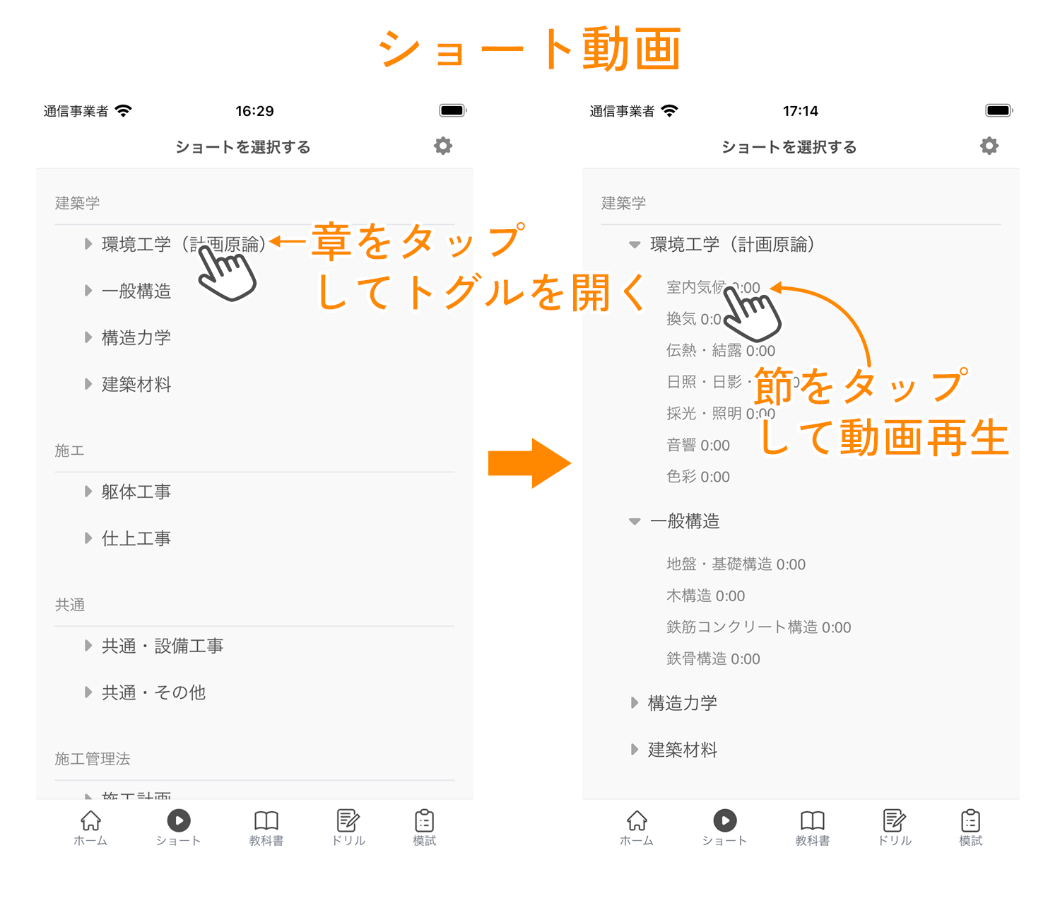 ショート動画の再生方法